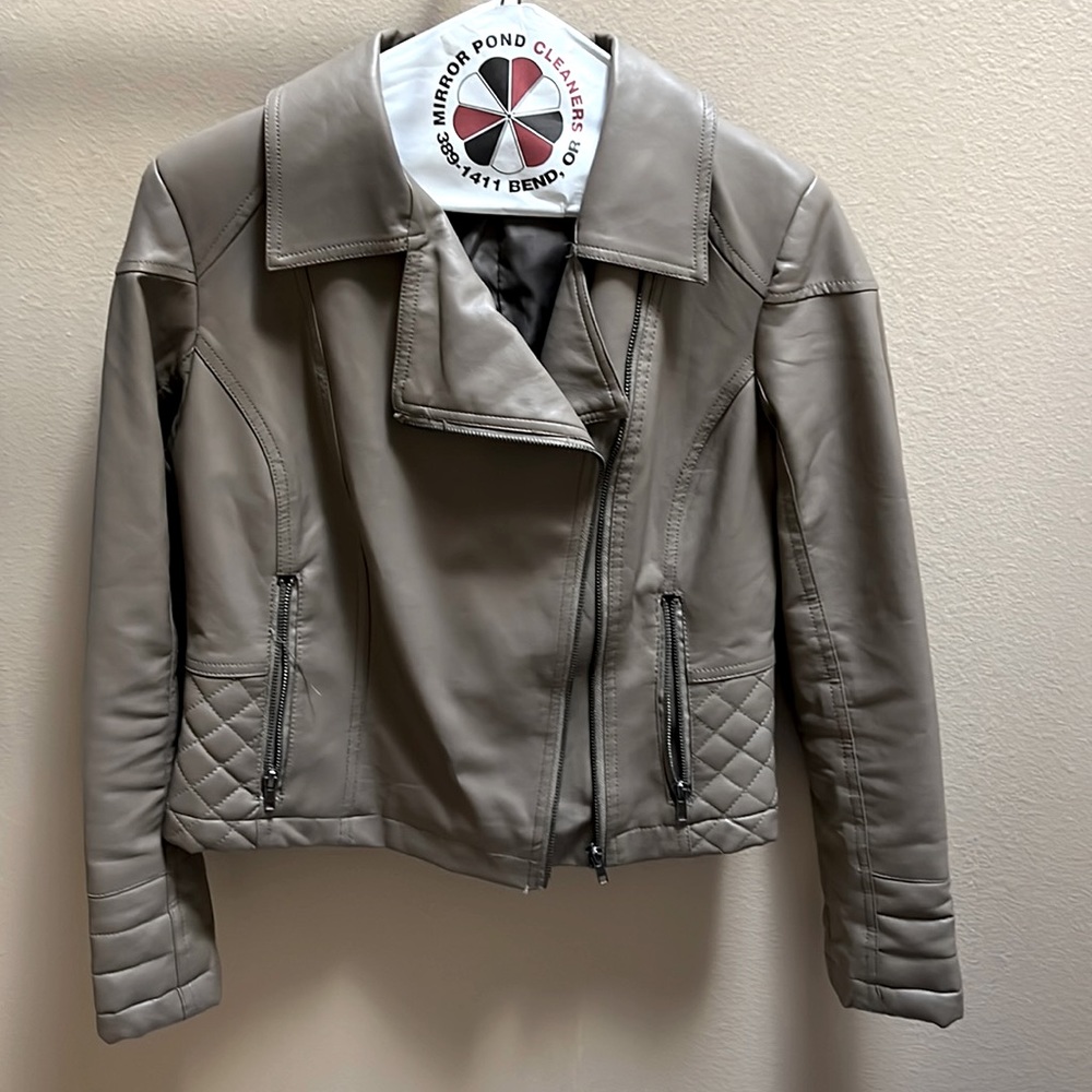 🆕 Express Taupe Leather Jacket